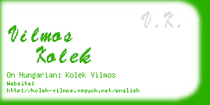 vilmos kolek business card